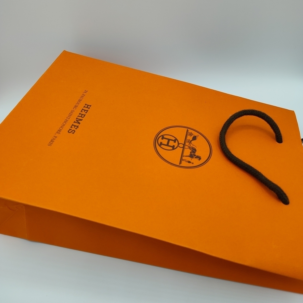 Hermès Orange Shopping Bag w/ Rope Handles | Authentic Luxury Packaging - Picture 3 of 5